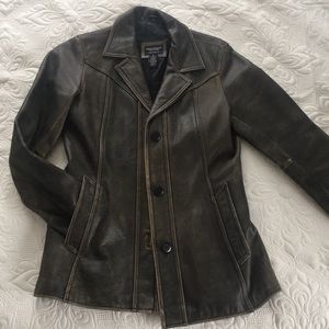 American Eagle genuine leather jacket, nylon liner